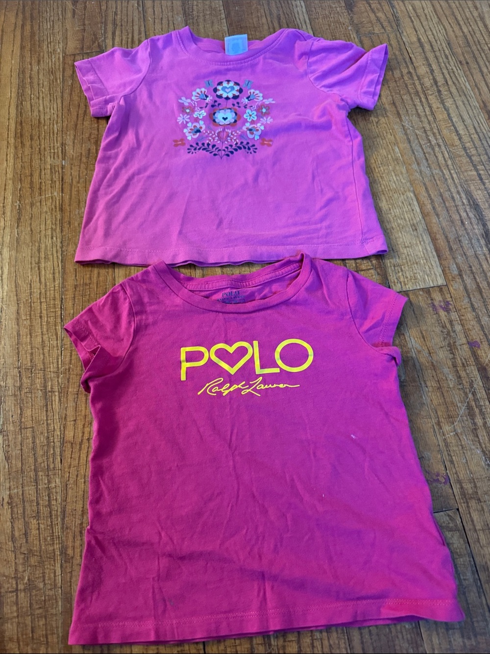 Ralph Lauren Girls' Pink Polo Heart Logo Tee and Hanna Andersson